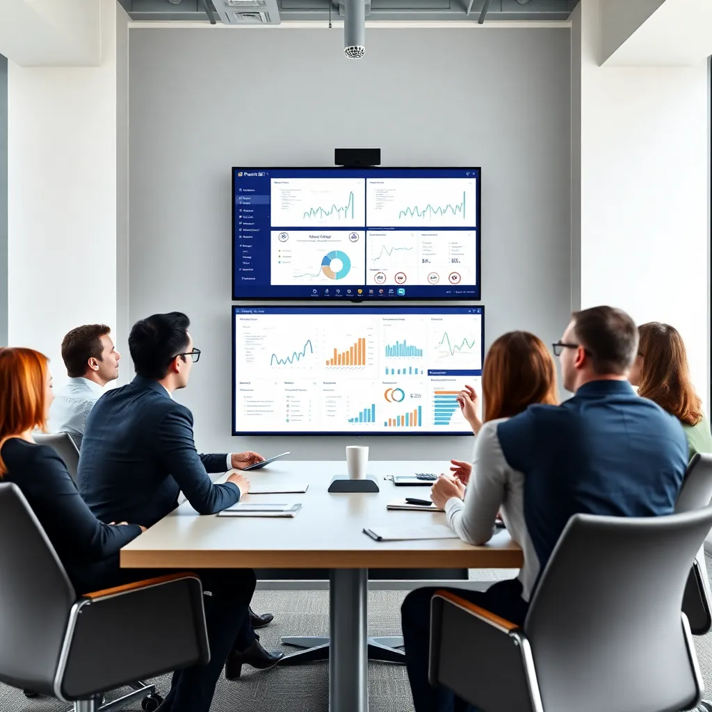 Integratie tussen Power BI en Microsoft 365 applicaties getoond op een laptop scherm