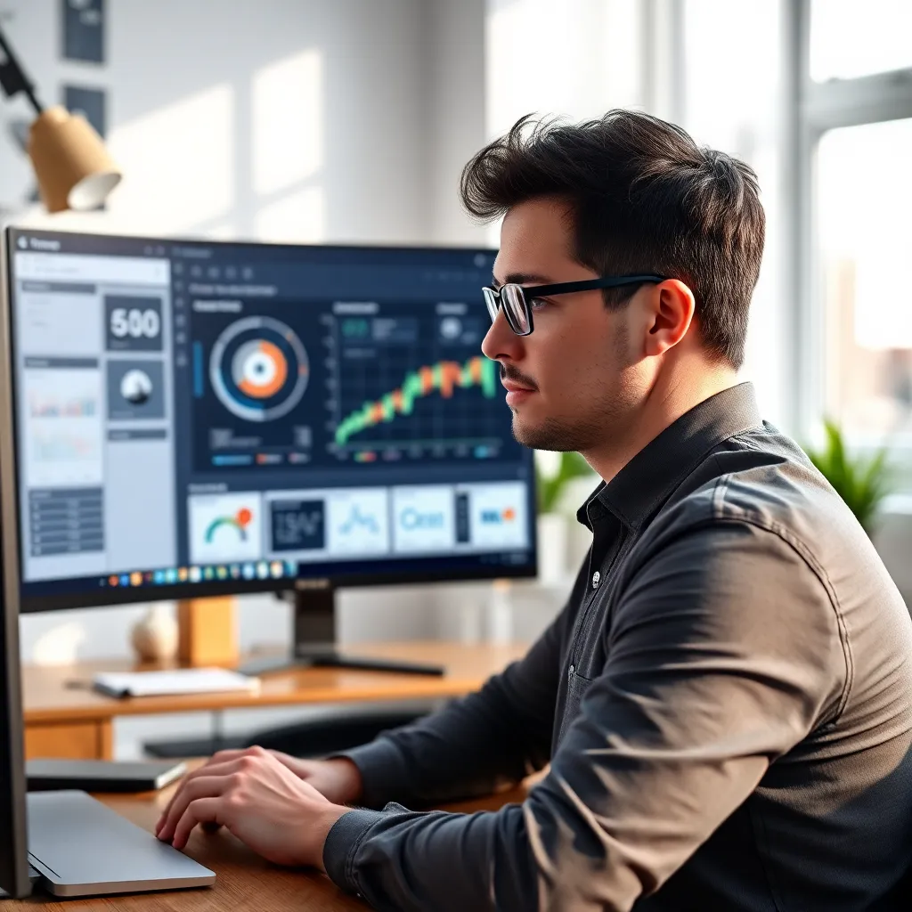 Persoon die verschillende Power BI cursussen bekijkt op laptop